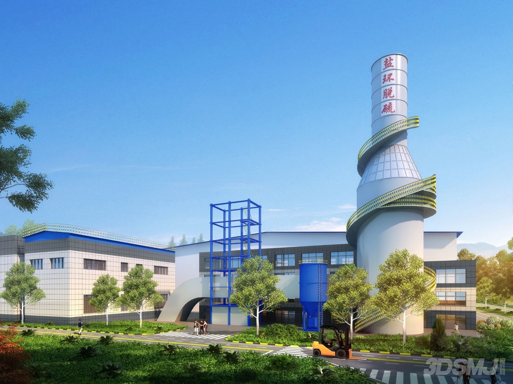 現代鋼鐵工廠建筑外觀的3D模型設計——探索模匠網的高效創新之道